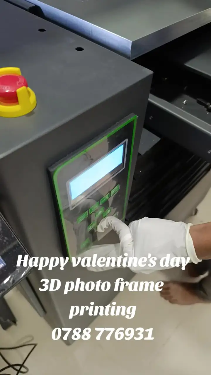 3D photo frame being printed on the UV printer for Valentine’s Day