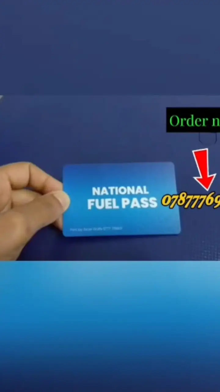 National Fuel Pass QR code printed on a blue PVC card