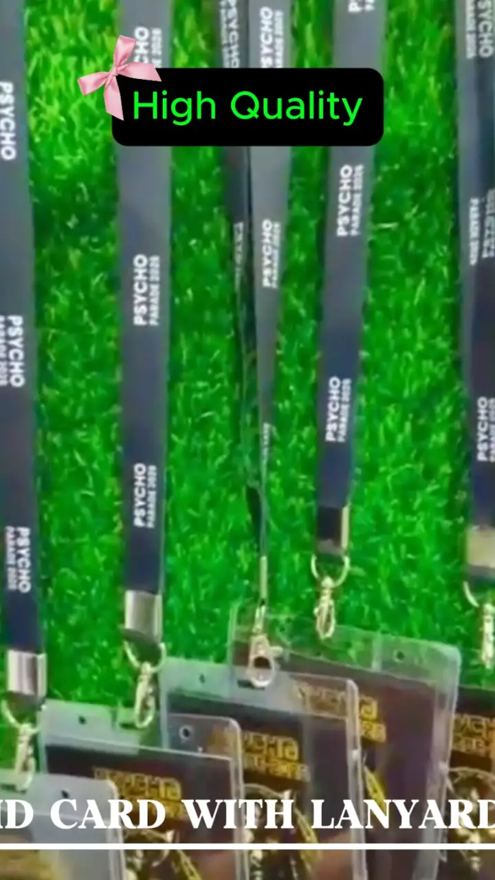 Printed lanyards with clear ID card holders